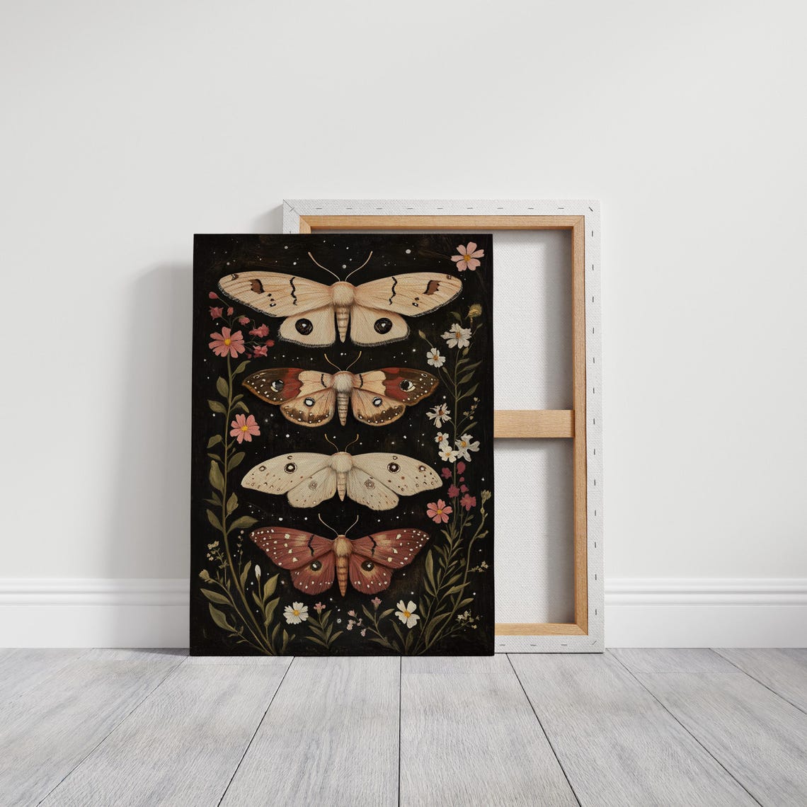 Elegant Moth And Floral Wall Art For Nature Inspired Home Decor And Botanical Aesthetic - Image 3