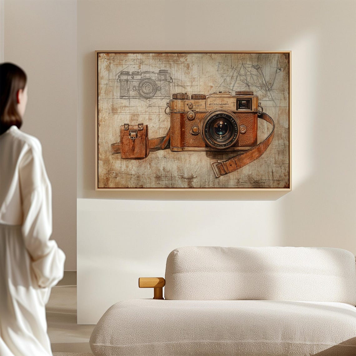 Rustic Vintage Leather Camera Sketch Antique Photography Poster - Image 7
