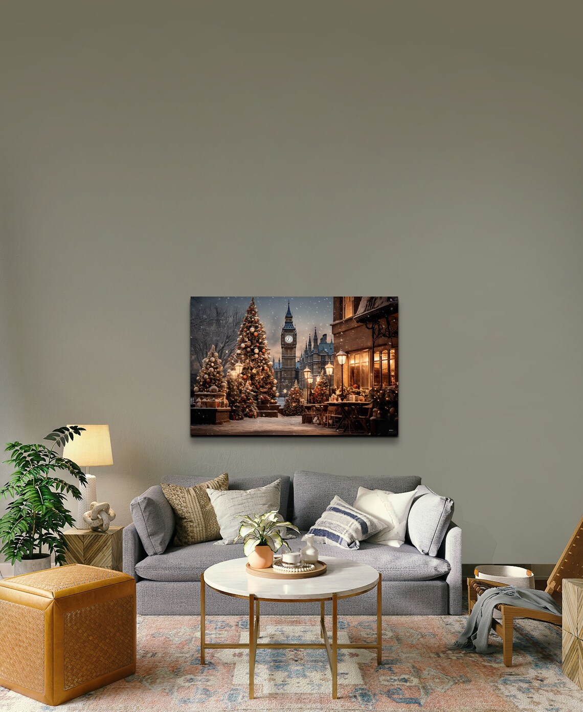 Christmas In London Holiday Snow Art Print - Image 5