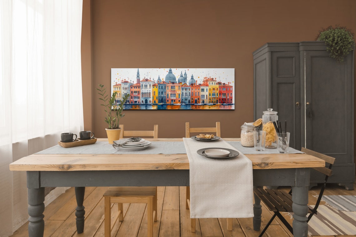 Colorful Venice Italy Landmark Boat River Oil Painting Watercolor Wall Art Calming Poster Print Homeoffice Room Decor Gifts - Image 5