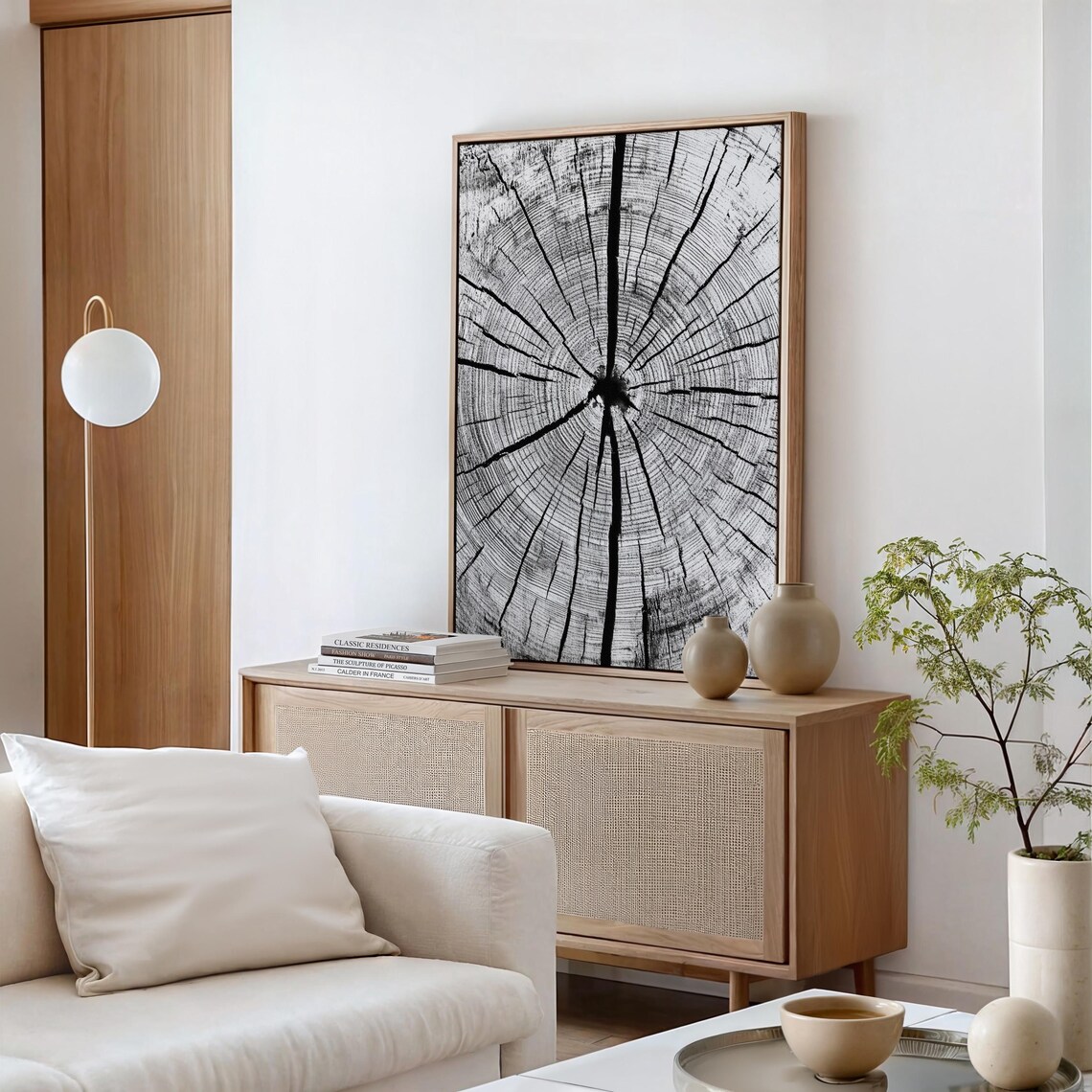 Tree Ring Wall Art, Minimalist Natural Decor