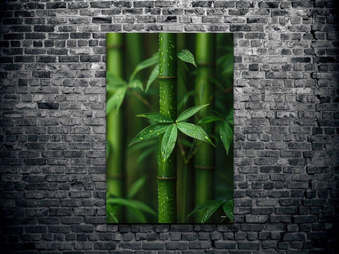 Green Bamboo Trees Wall Art Print Office Decor Bamboo Art Bamboo Print Giclee Home Art Decor Wall Decor Interior Design - Image 2