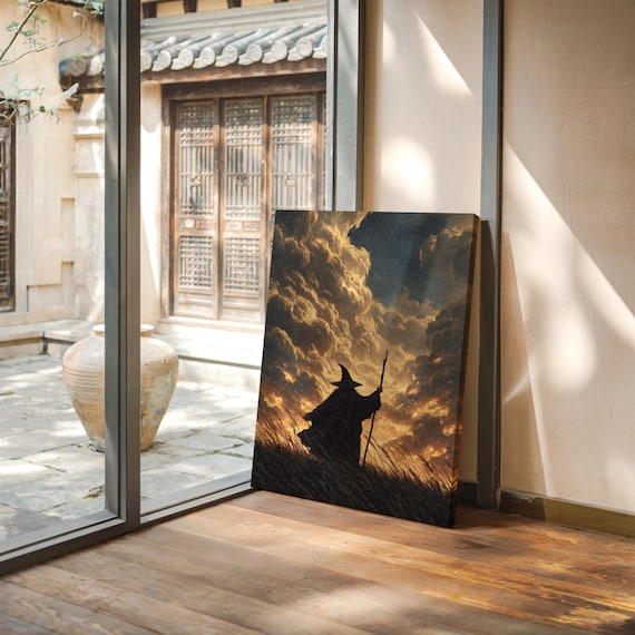 Witch At Sunset Dramatic Fantasy Landscape Wall Art