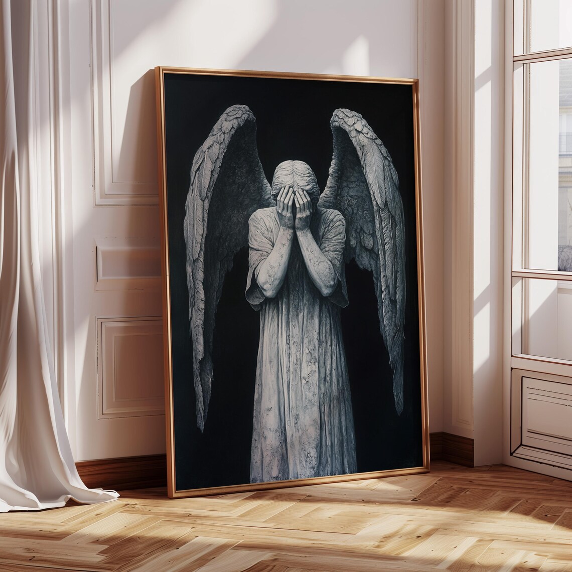 Weeping Angel Statue Gothic Wall Art Print