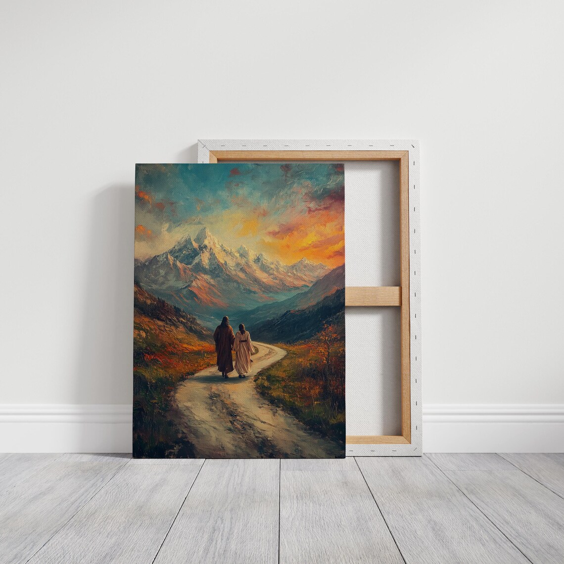 Jesus Walking With Disciple In Mountains Art Print - Image 7
