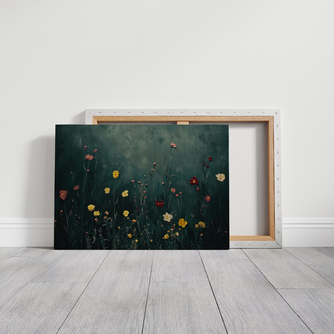Dark Floral Meadow Vintage Botanical Art Print - Image 3
