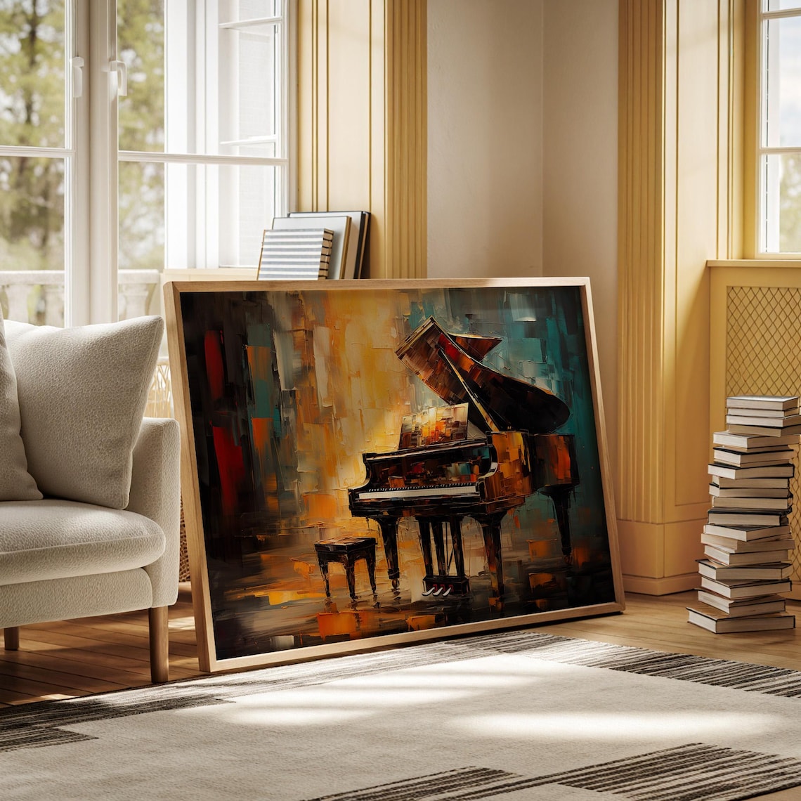 Abstract Piano Art Print, Expressionist Music Decor - Image 5