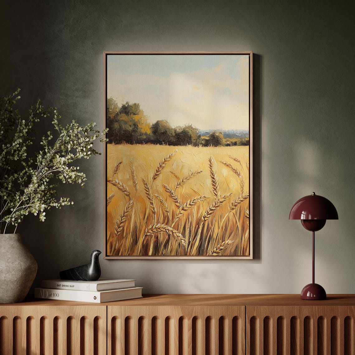 Golden Wheat Field Close Up Harvest Stalks Sunlit Meadow Rustic Poster - Image 4