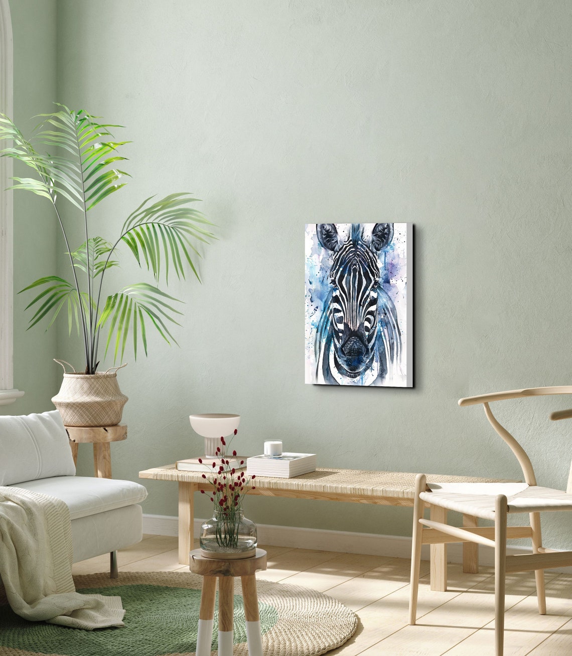 Watercolor Zebra Art Print, Home Decor - Image 7