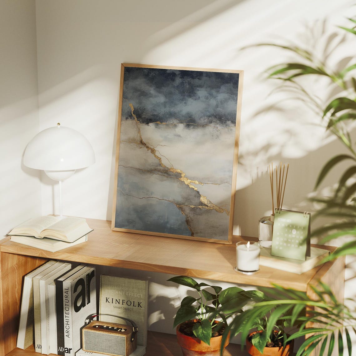 Golden Veins Of Tranquility Art Print