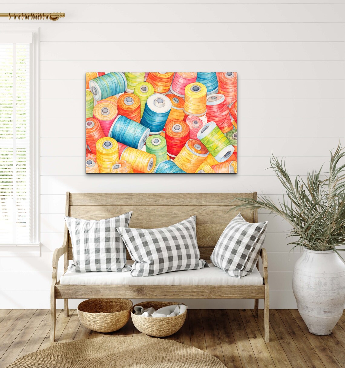 Thread And Sewing Colorful Minimalist Wall Print - Image 5