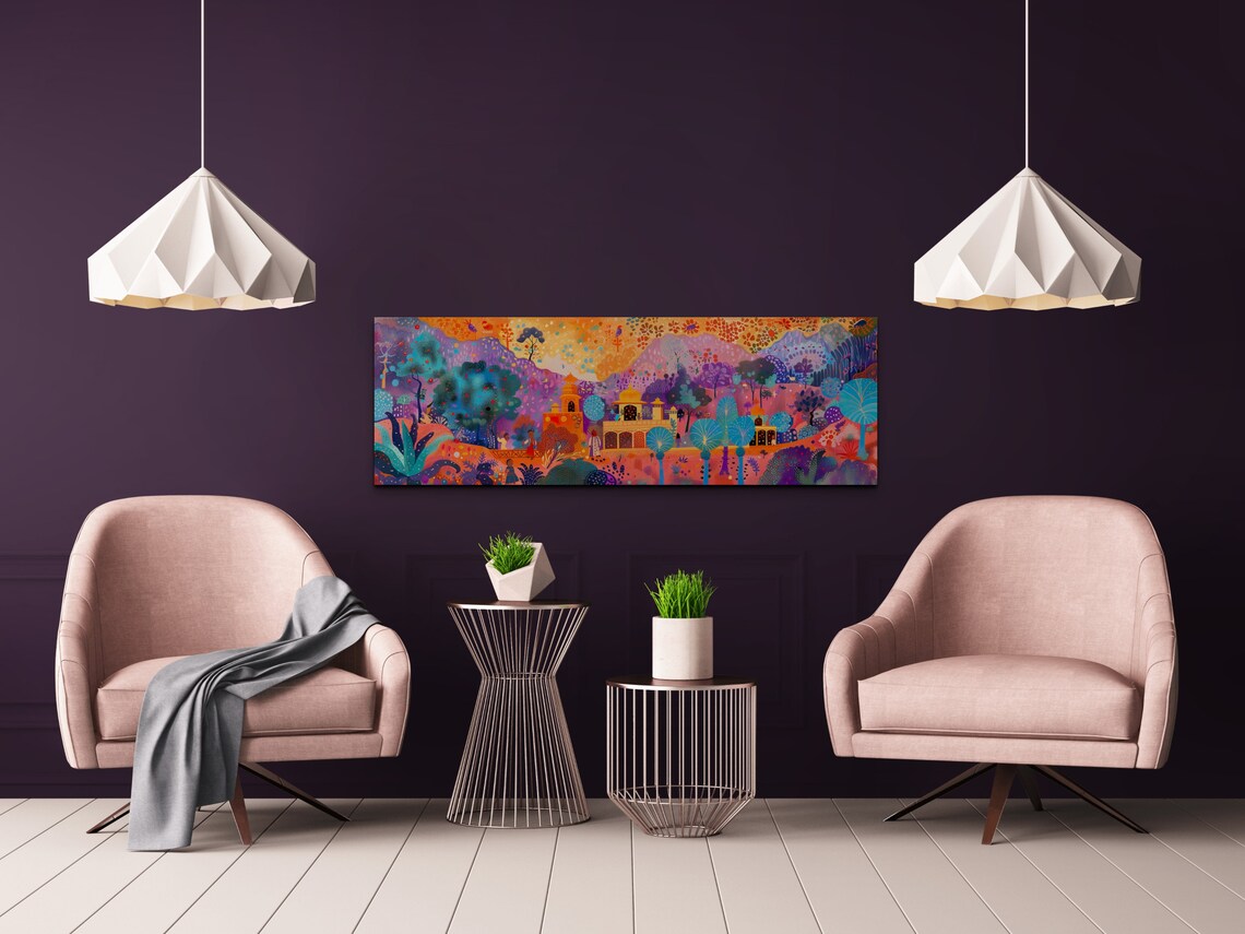Colorful Abstract Indian Tanjore Wall Art - Image 6