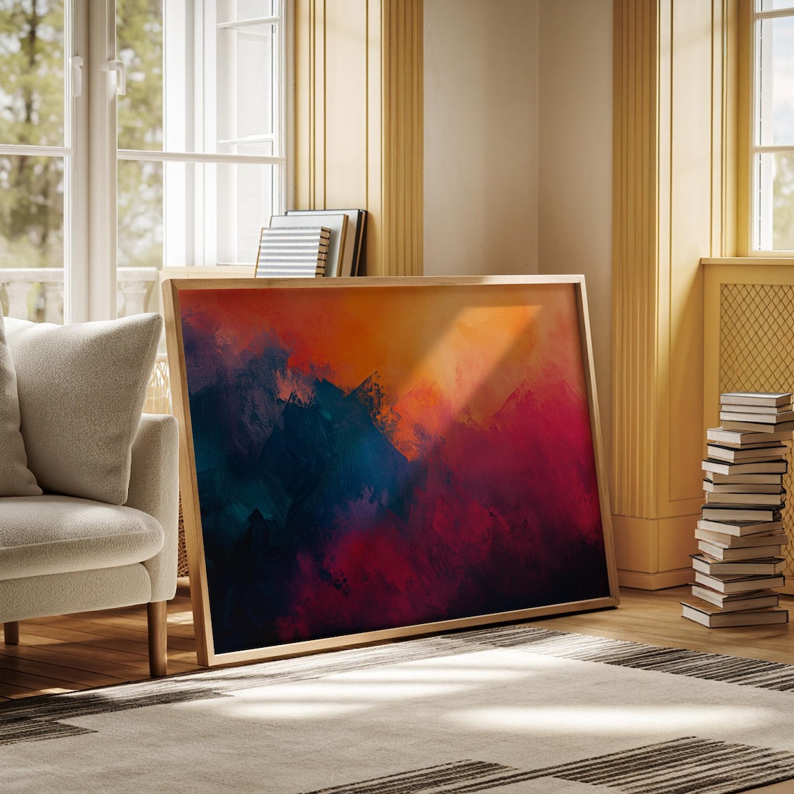 Abstract Sunset Gradient, Modern Home Decor - Image 6