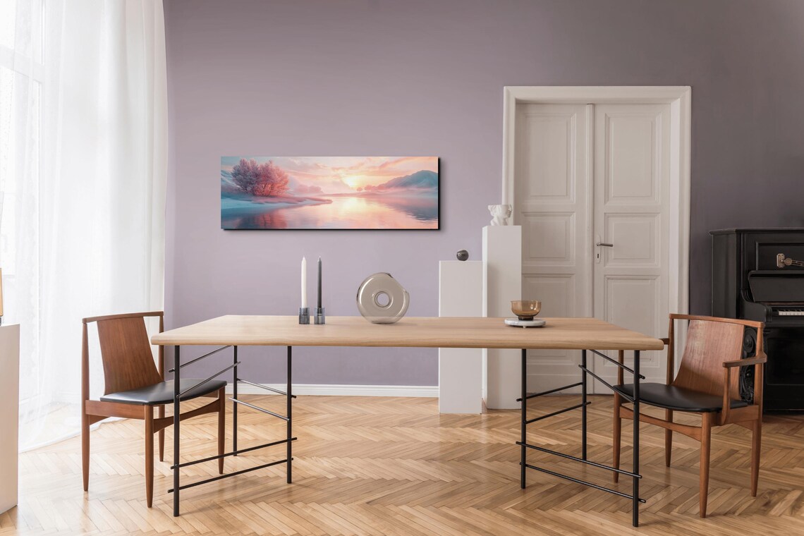 Pink Sky Sunset, Forest Lake Beach House Art - Image 5