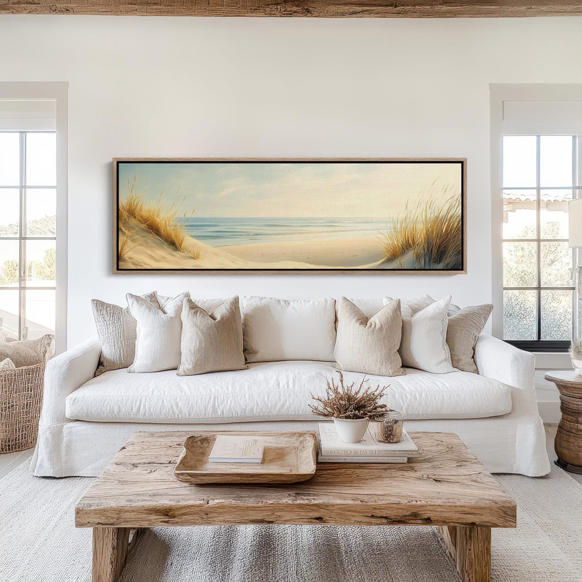 Sandy Dunes Sea Grass Path To Ocean Beach Coastal Scene Poster