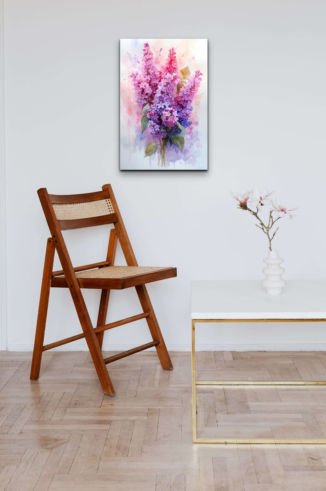 Soft Lilac Bouquet Pink Purple Watercolor Floral Spring Poster - Image 5