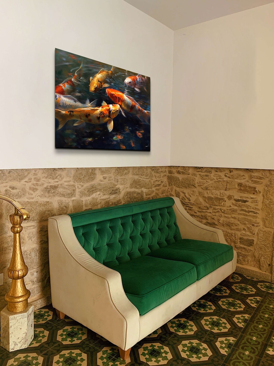 Koi Fish Pond Wall Art - Image 4