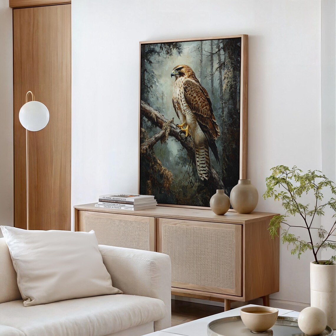 Majestic Hawk Art Print, Rustic Forest Decor - Image 4