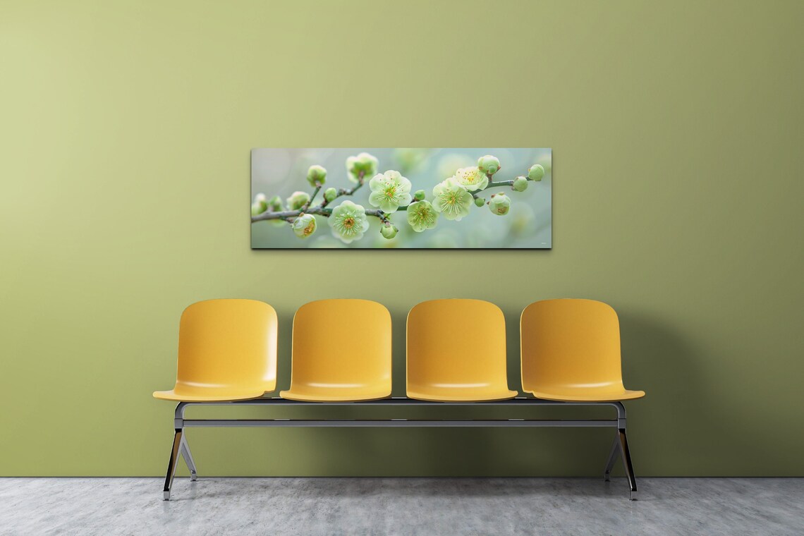 Green Plum Blossoms Panoramic Nature Landscape - Image 6