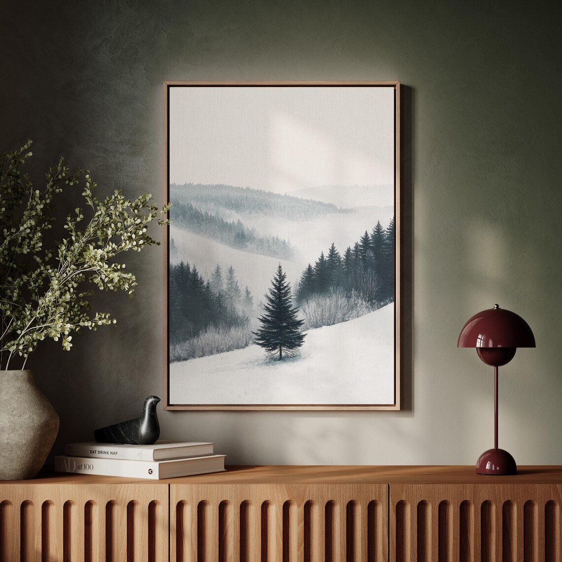Snow Crusted Christmas Trees, Farmhouse Christmas Decor - Image 3
