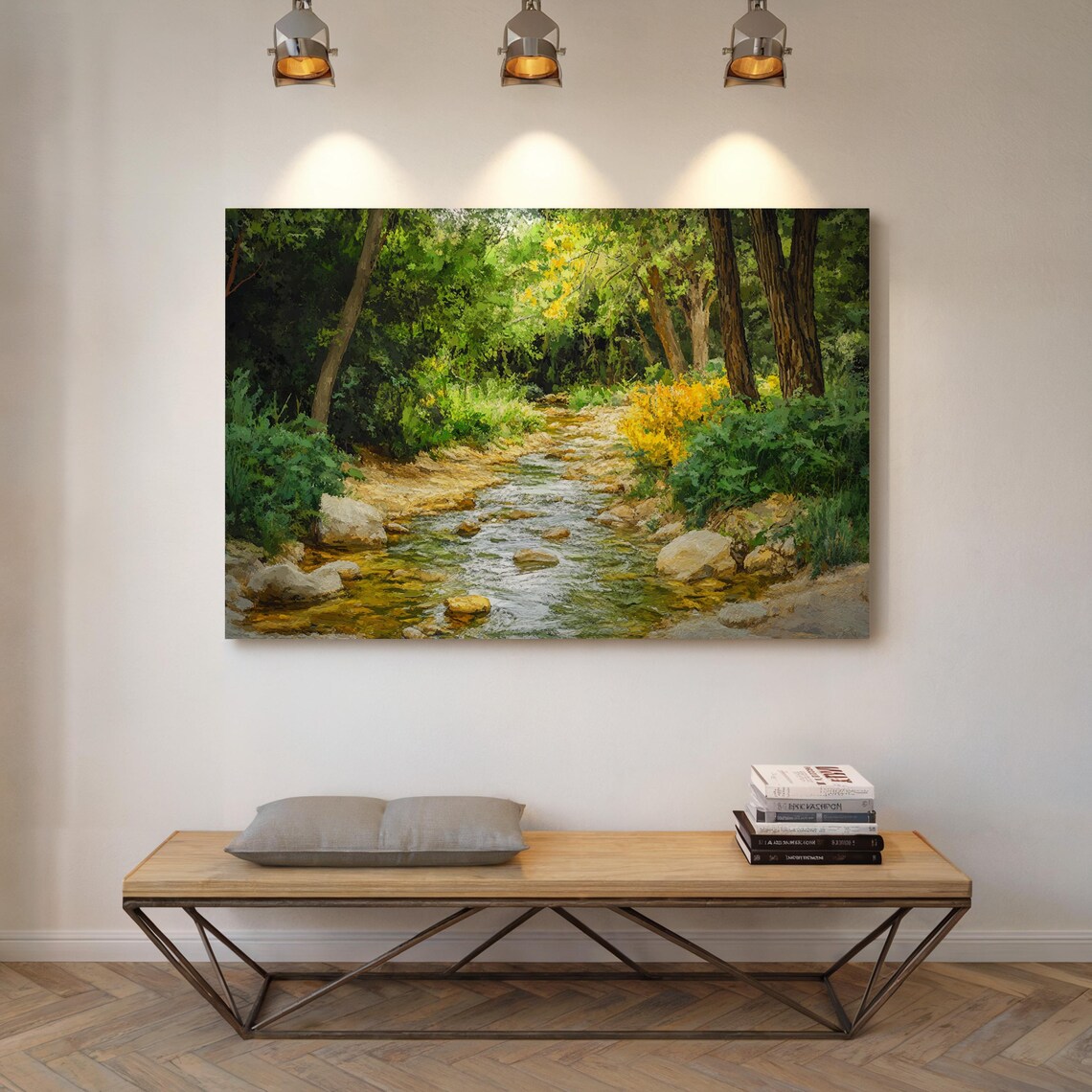 Serene Forest Stream, Peaceful Nature Landscape - Image 3
