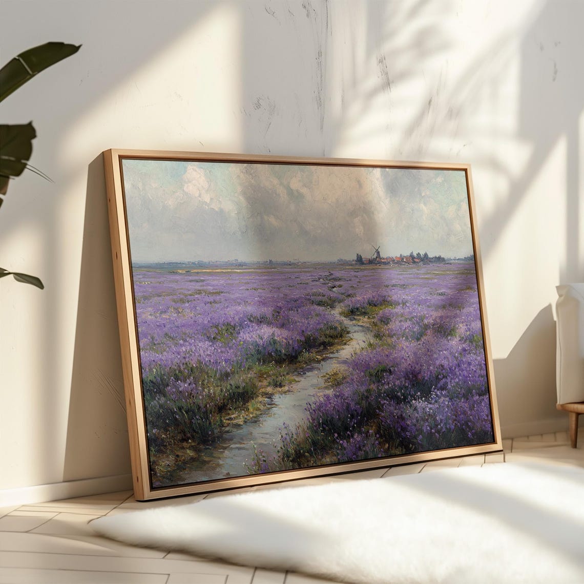 Lavender Field in Bloom Impressionist Purple Landscape Art Print