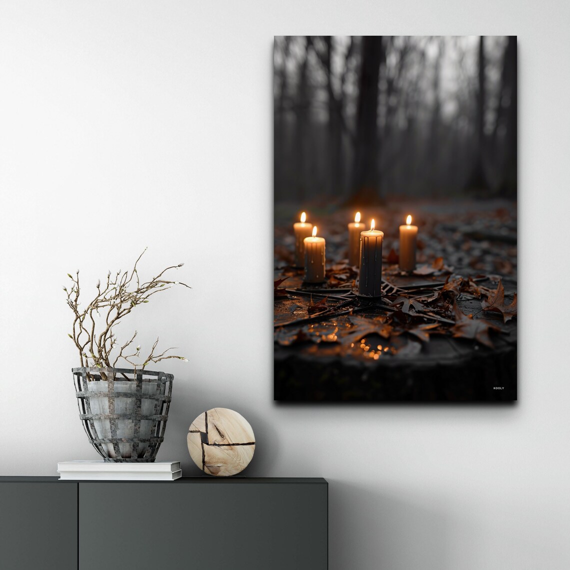 Candle Forest Ritual Witch Halloween Art - Image 7