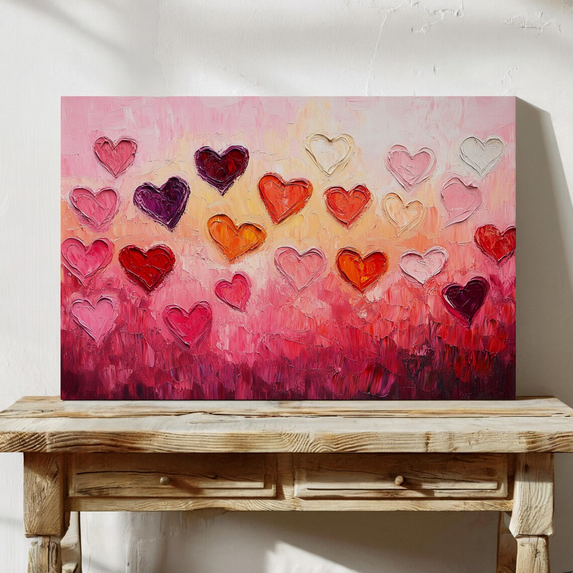 Vibrant Heart Abstract, Modern Romantic Decor - Image 5