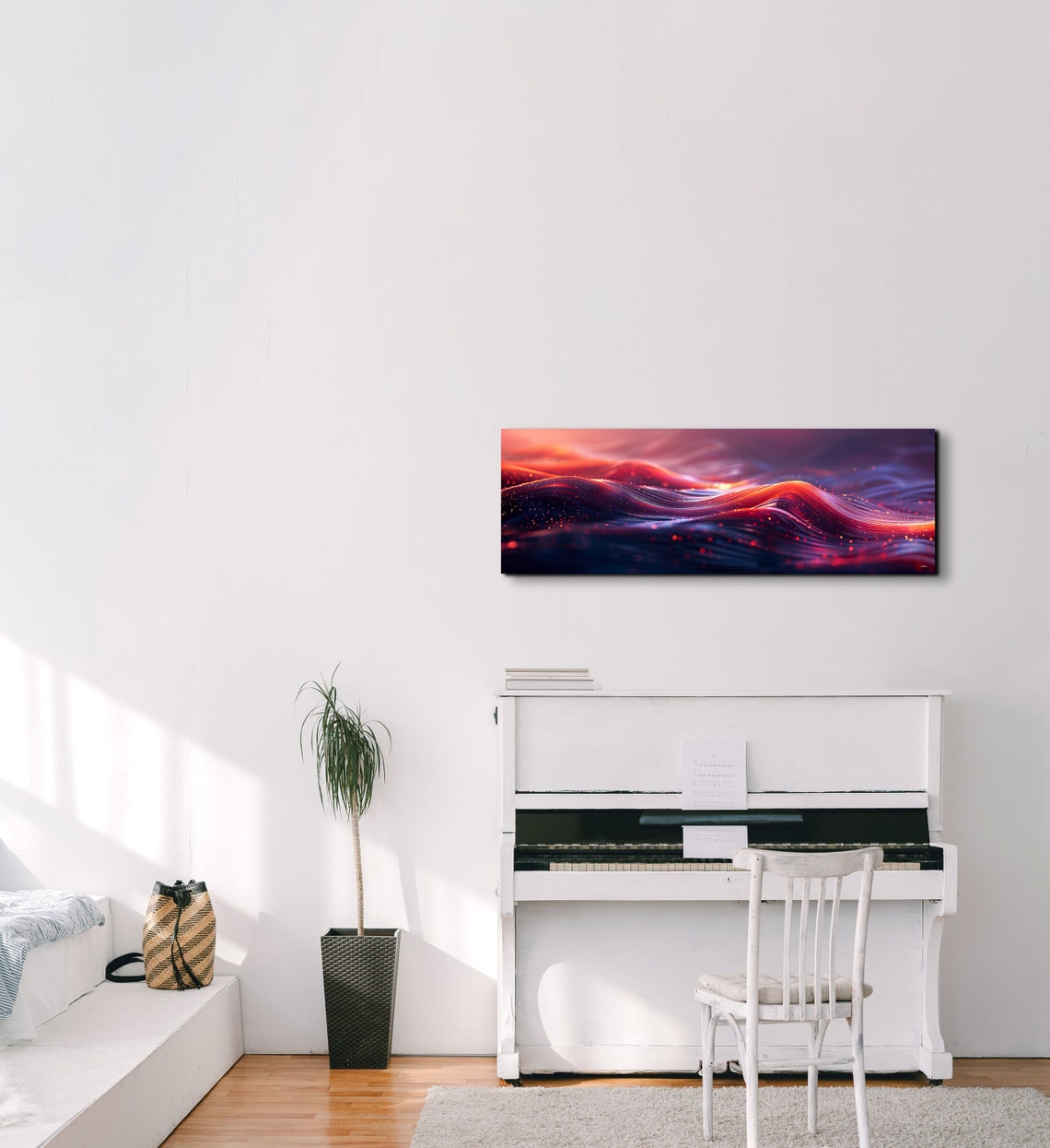Abstract Wave Print Modern Wall Art Waves Contemporary Artwork Poster Gift For Art Lovers Panoramic Ready To Hang - Image 4