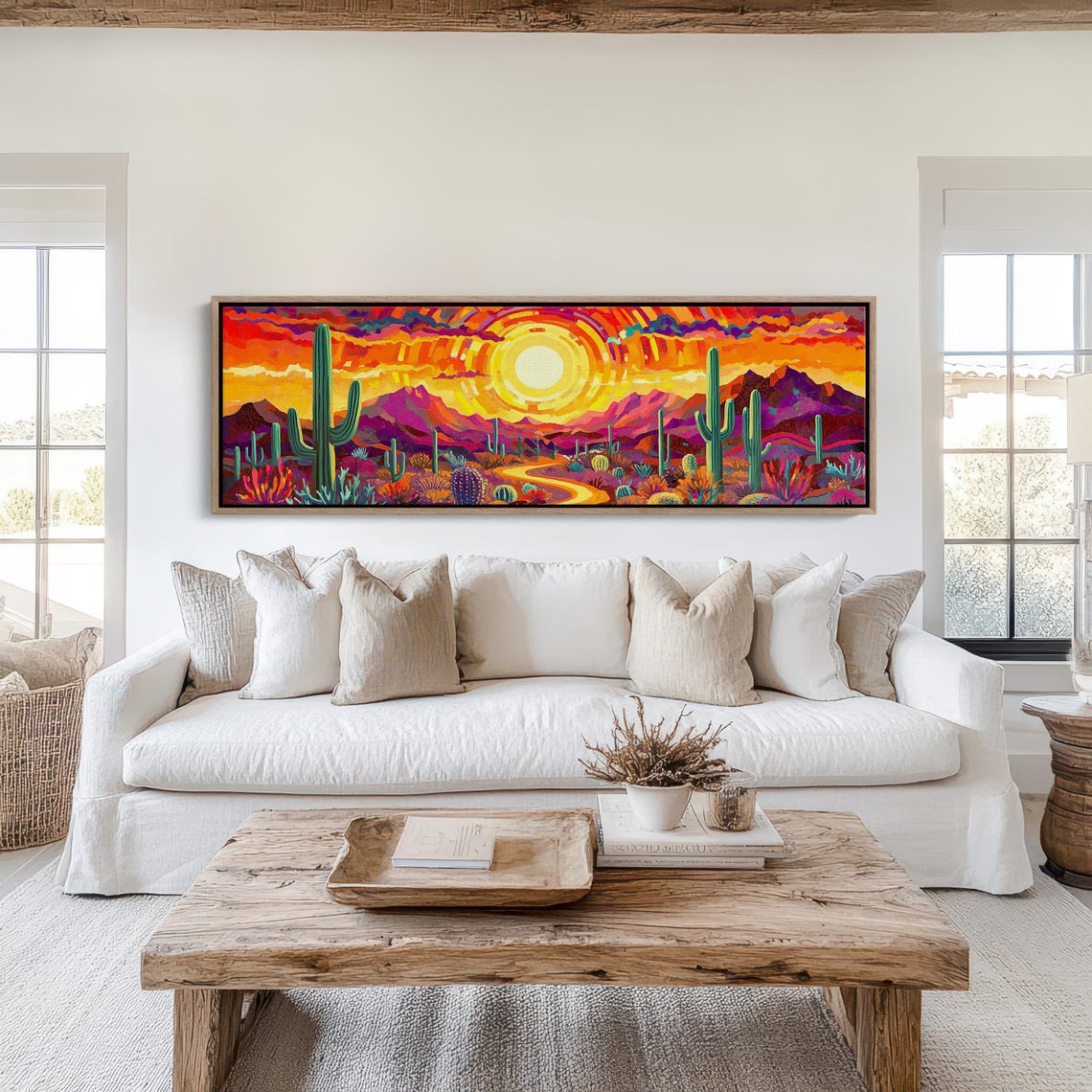 Desert Sunset Saguaro Cactus Mountains Bold Southwest Art Poster - Image 6