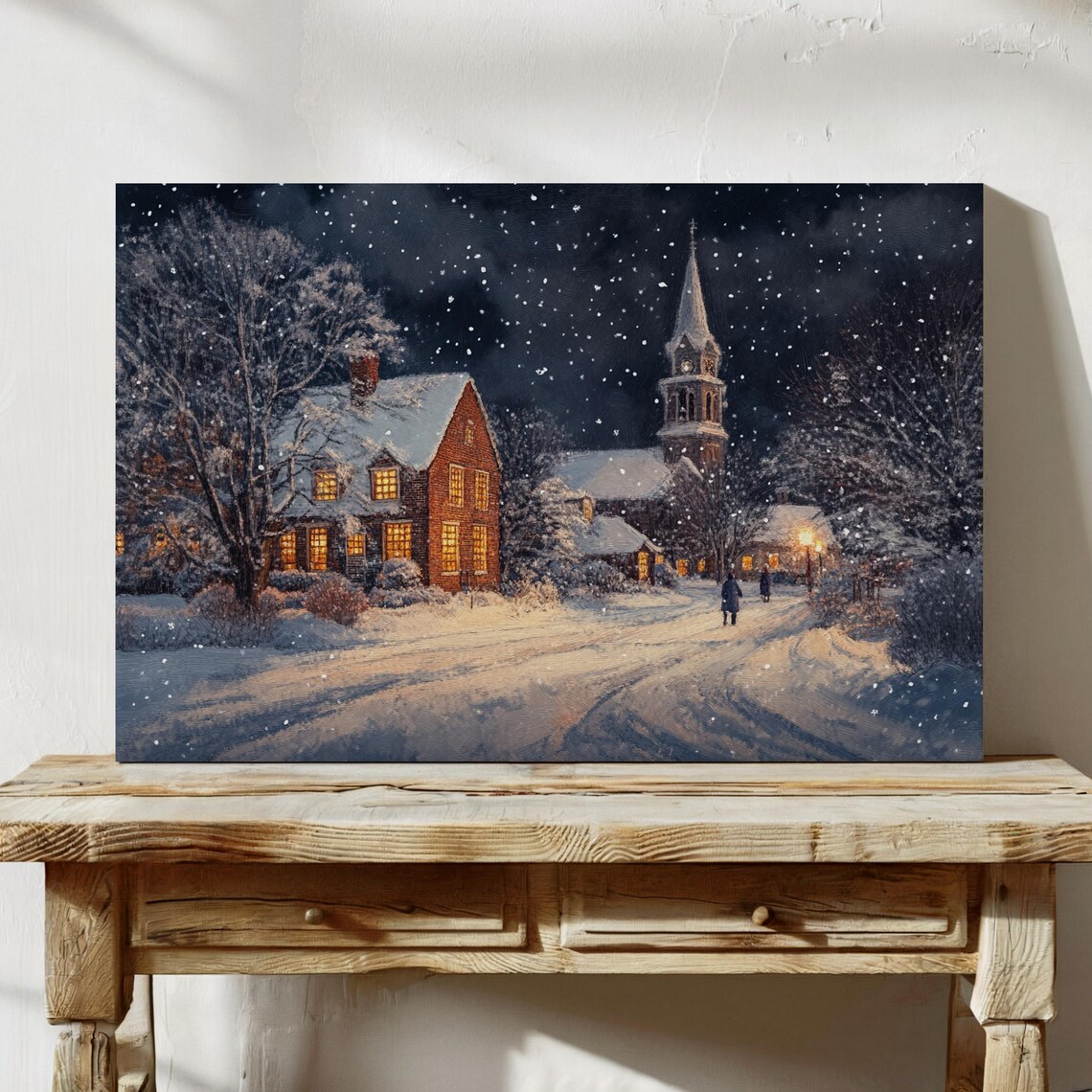 Cozy Winter Village Scene Art Print, Christmas Town - Image 7