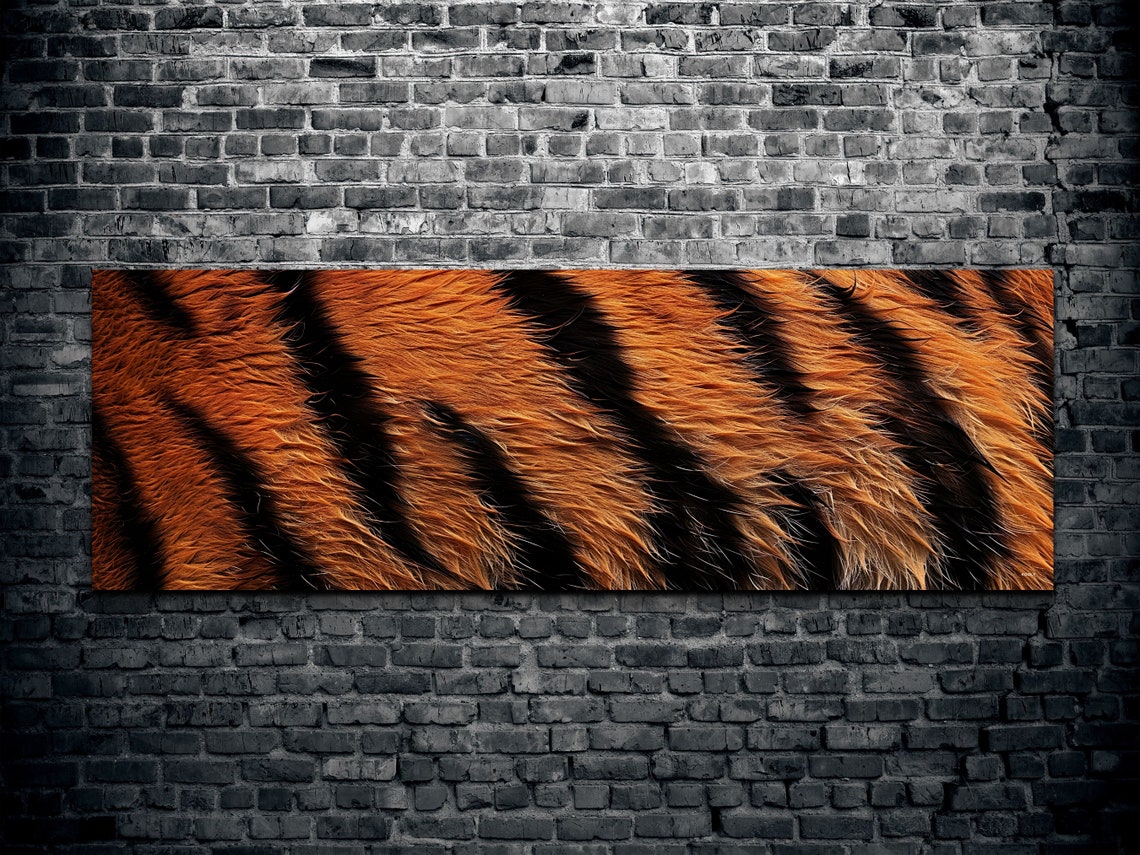 Tiger Fur Close-Up Orange and Black Striped Macro Animal Poster - Image 2