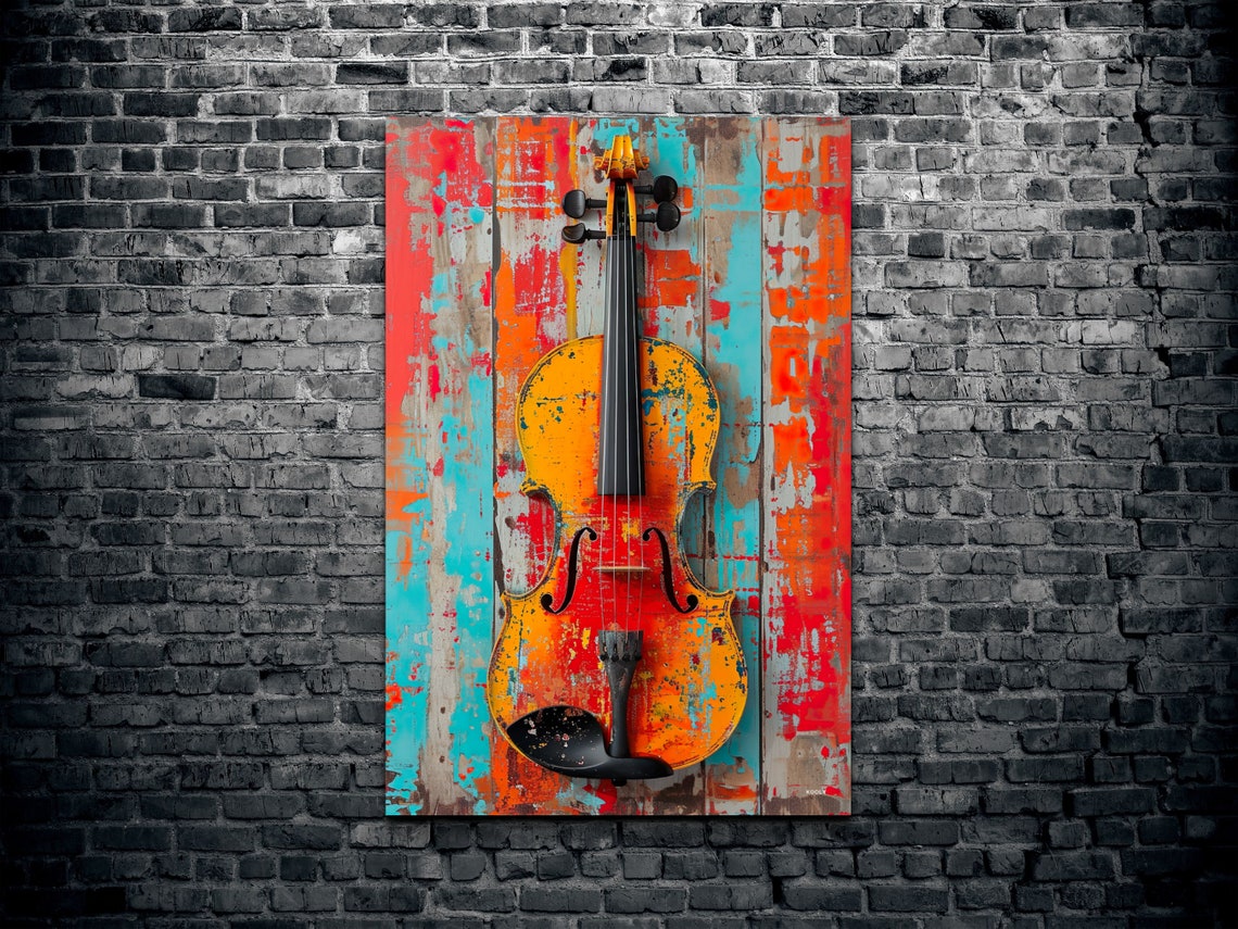 Pop Art Violin Wall Art Print - Image 2