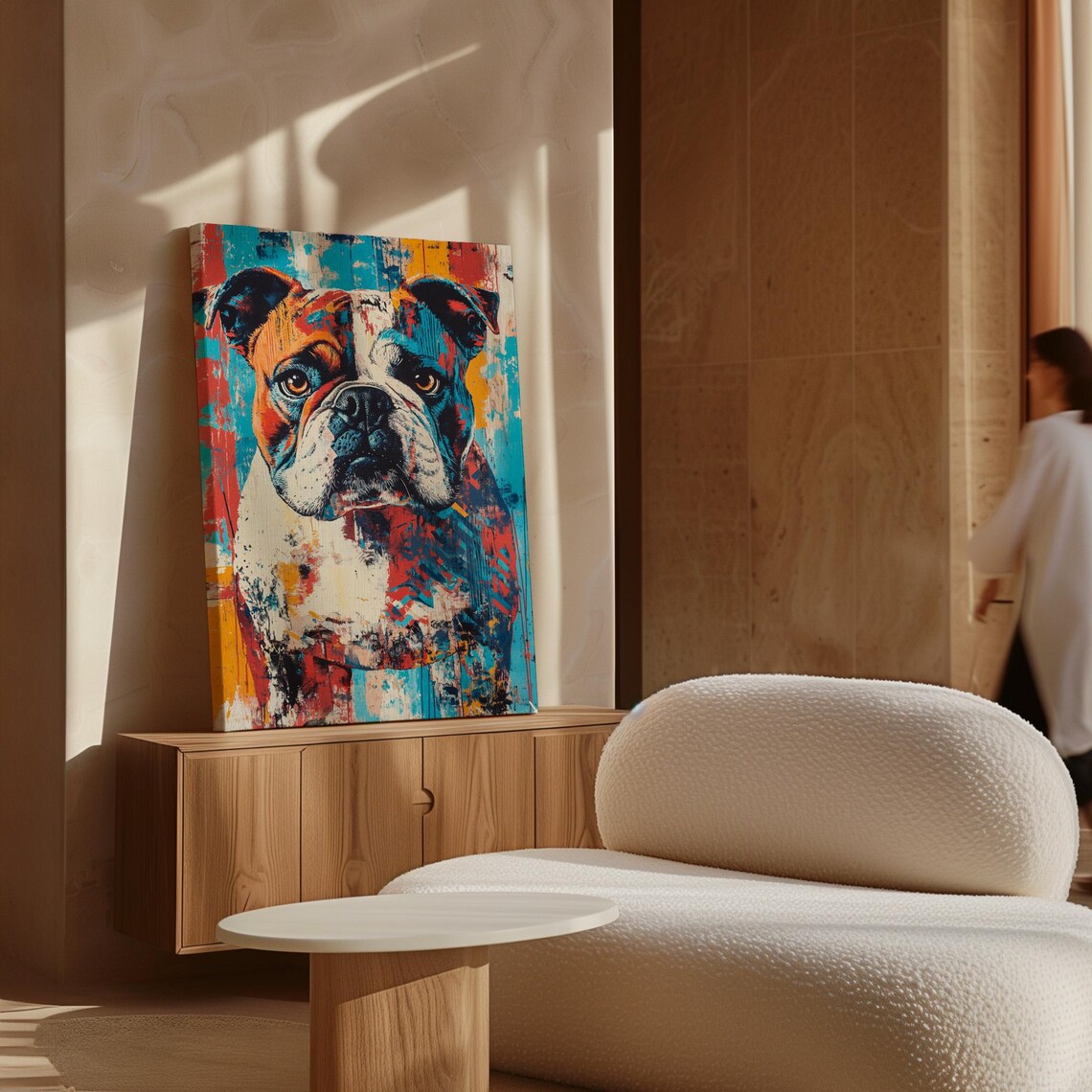 Bulldog Portrait Bold Abstract Colorful Dog Painting Wall Art - Image 7