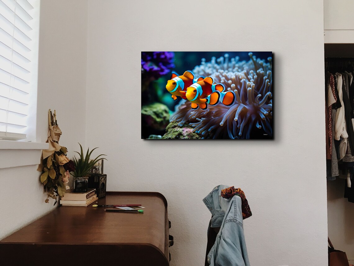 Anemone Fishes In Coral Reef Wall Art - Image 3