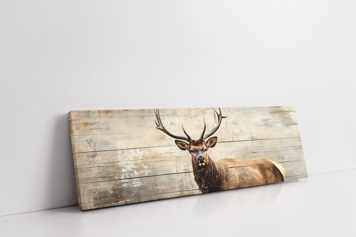 Rustic Deer Majestic Buck Weathered Wood Background Wildlife Poster - Image 6