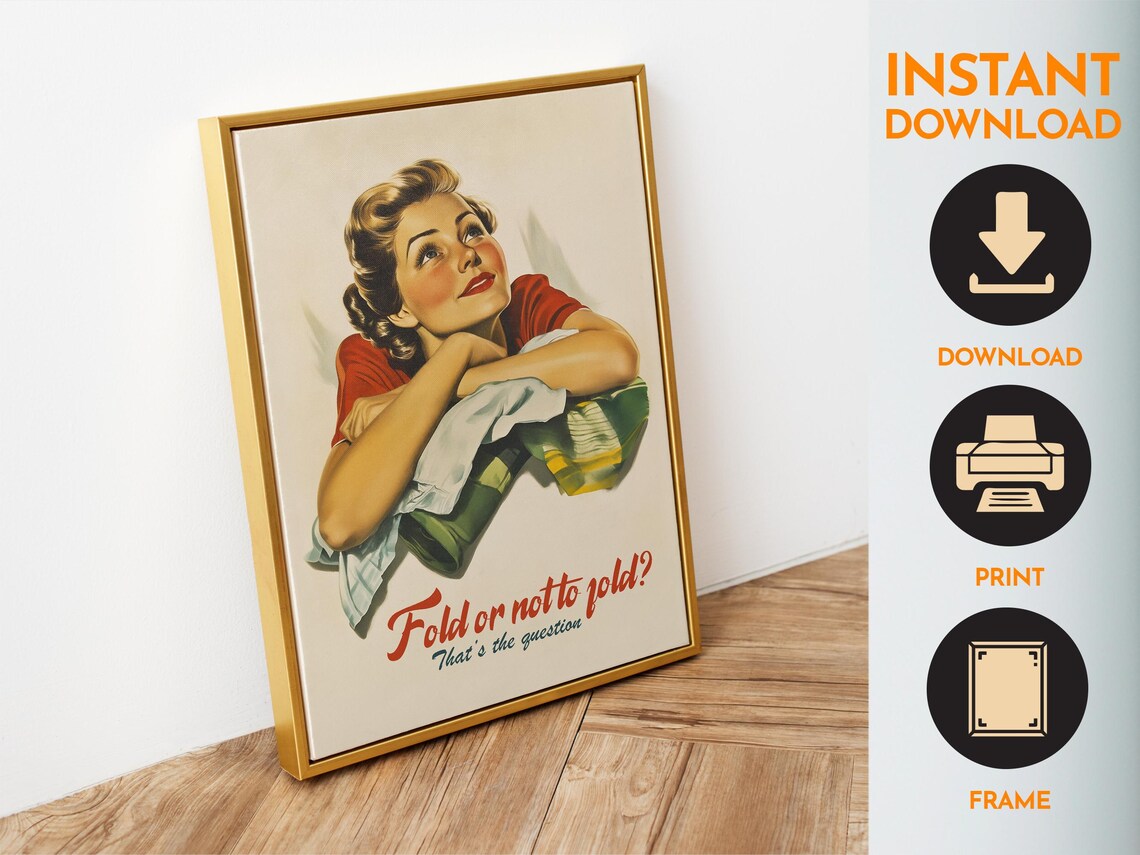 Retro Laundry Wall Art, Funny Utility Room Decor - Image 6