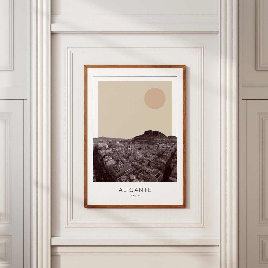 Alicante Spain Cityscape Beneath the Castle Topped Hill Poster - Image 2