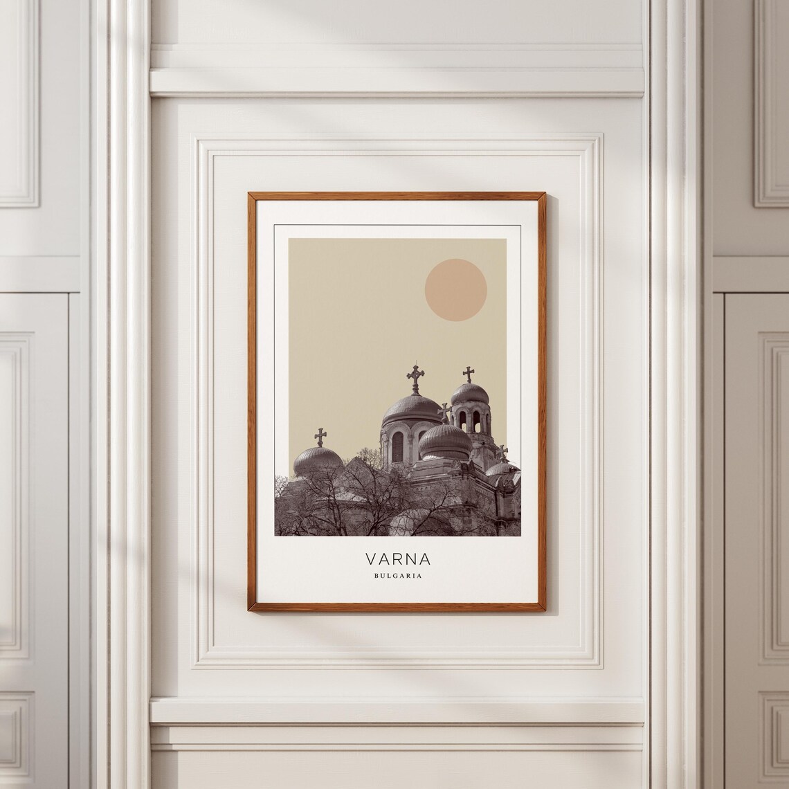 Varna Bulgaria Orthodox Cathedral Domes Minimalist Travel Poster - Image 2