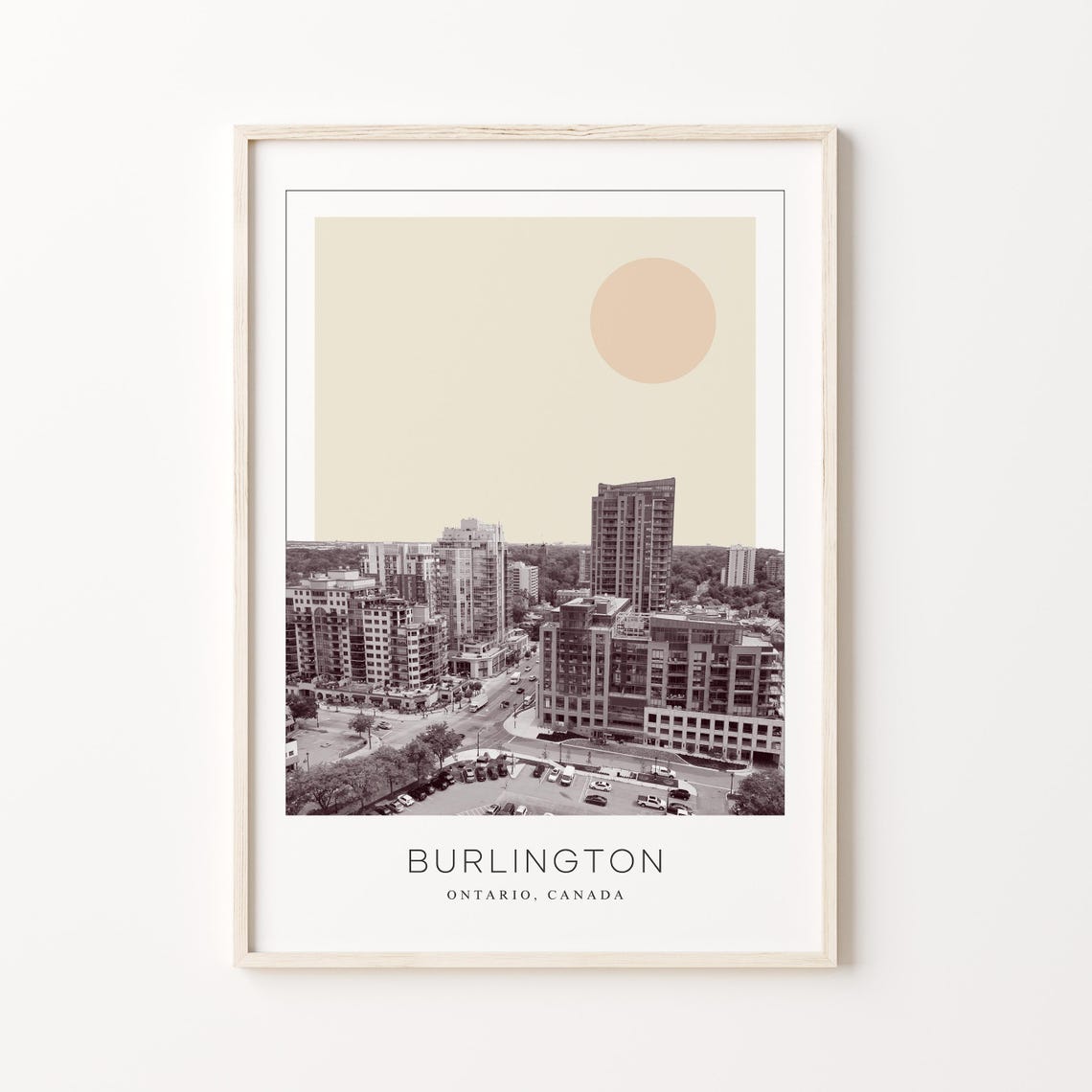 Burlington Ontario Canada Downtown Core Minimalist Travel Poster