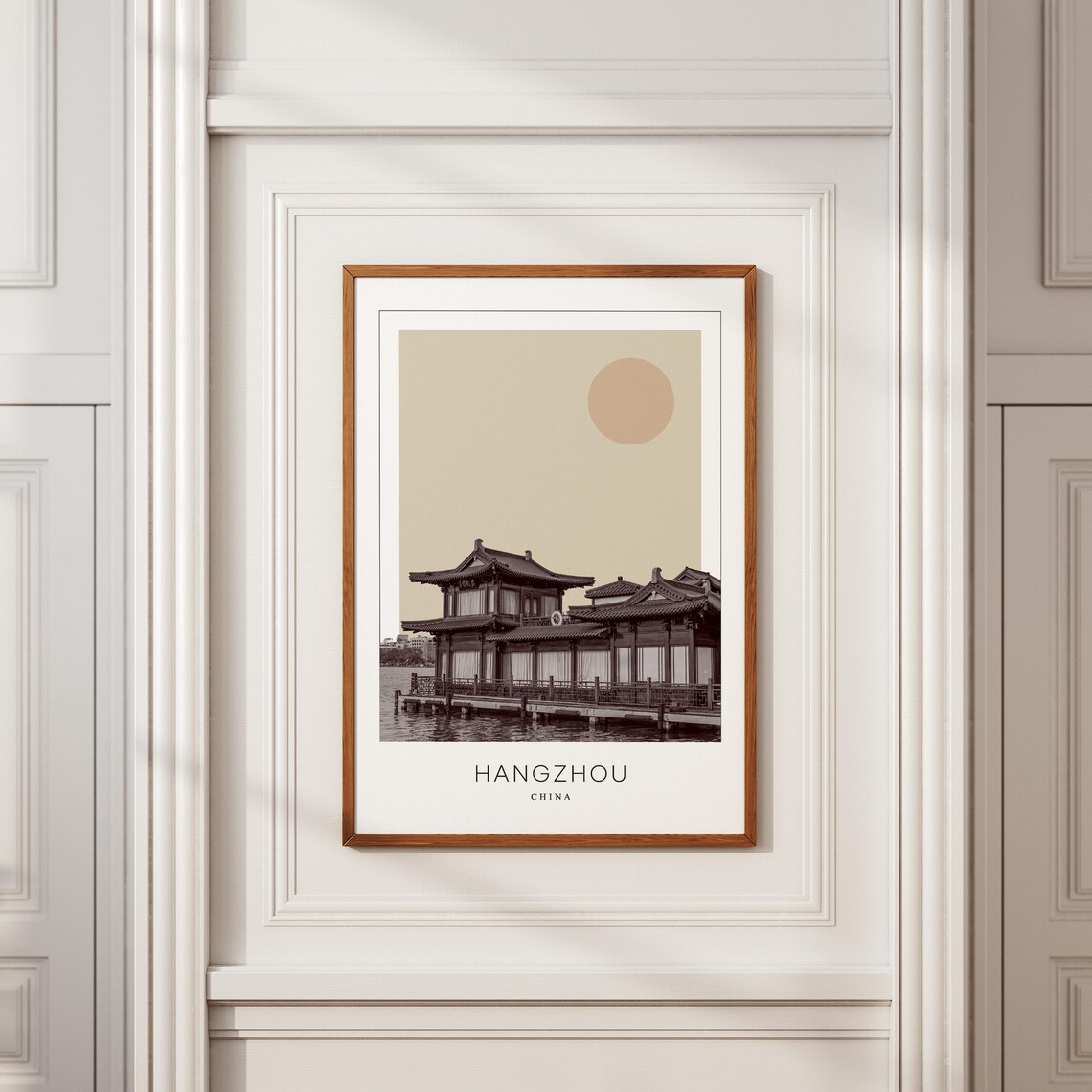 Hangzhou West Lake Pagoda Minimalist China Travel Photo Poster - Image 2