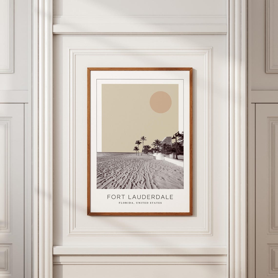 Fort Lauderdale Florida Beach Boardwalk Palms and Ocean View Poster - Image 2