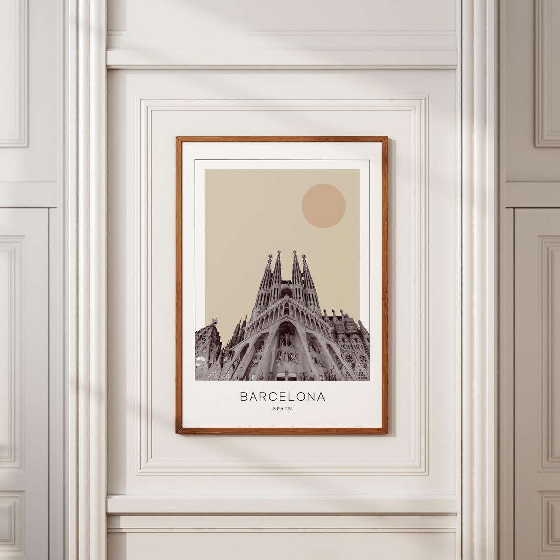 Barcelona Sagrada Familia Towers Minimalist Sun Travel Poster - Image 2