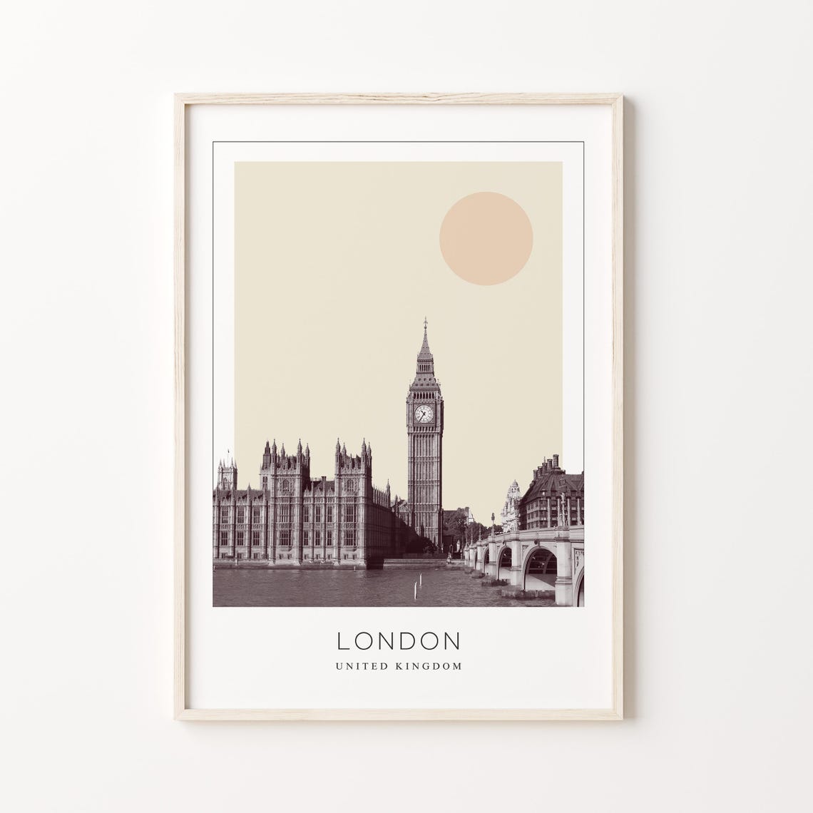 London Big Ben Parliament Minimalist United Kingdom Travel Poster