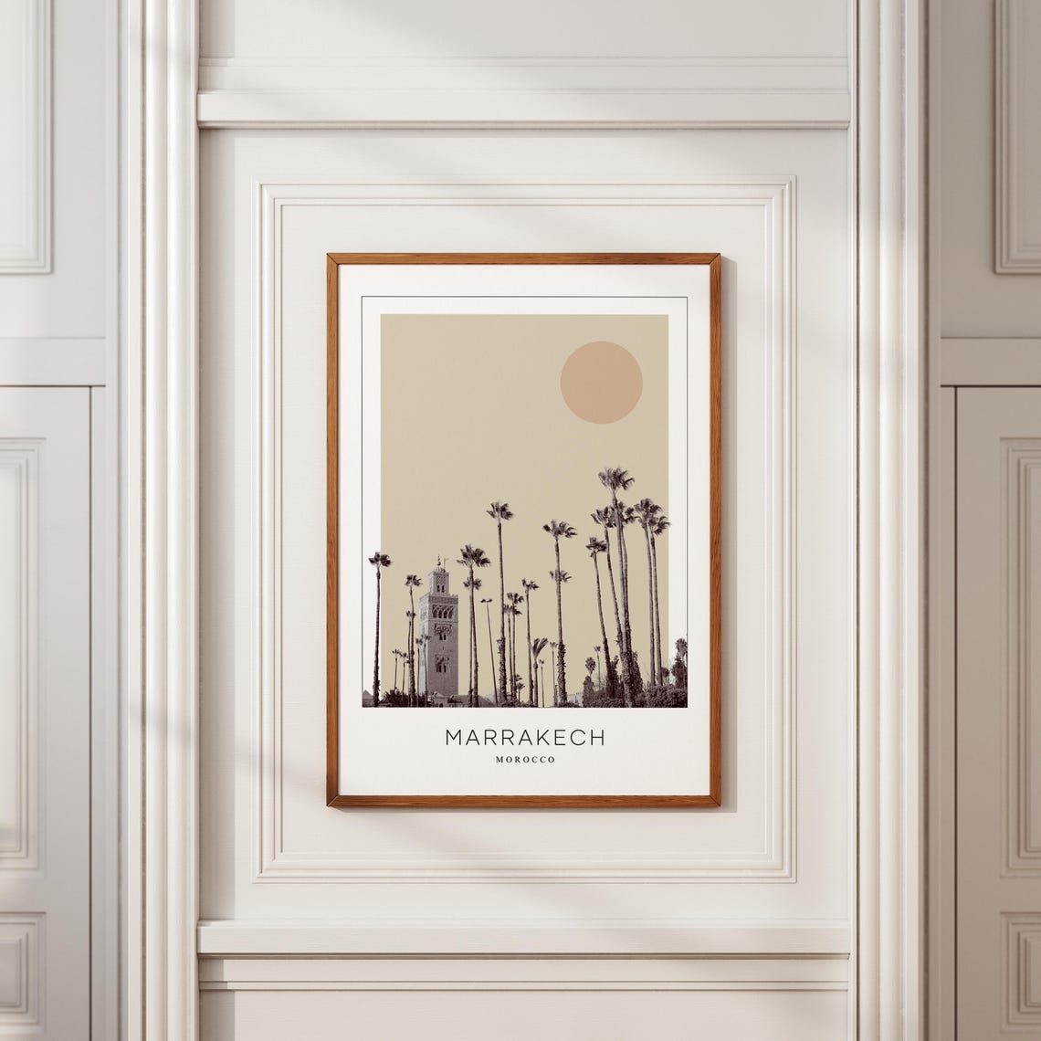 Marrakech Morocco Koutoubia Minaret Tall Palms Minimalist Poster - Image 2