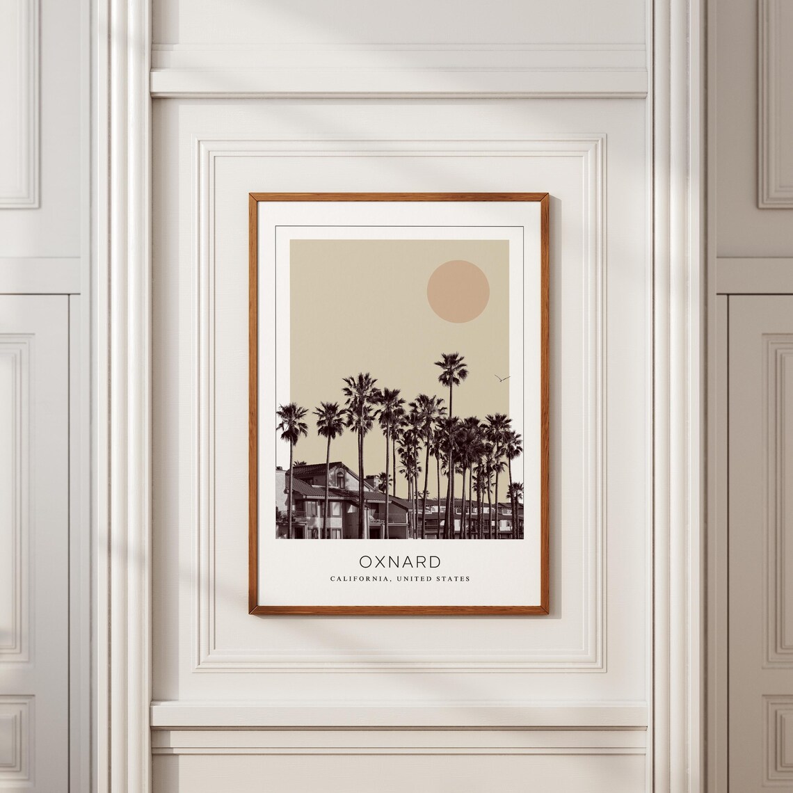 Oxnard California Coastal Palm Trees Minimalist Travel Poster - Image 2