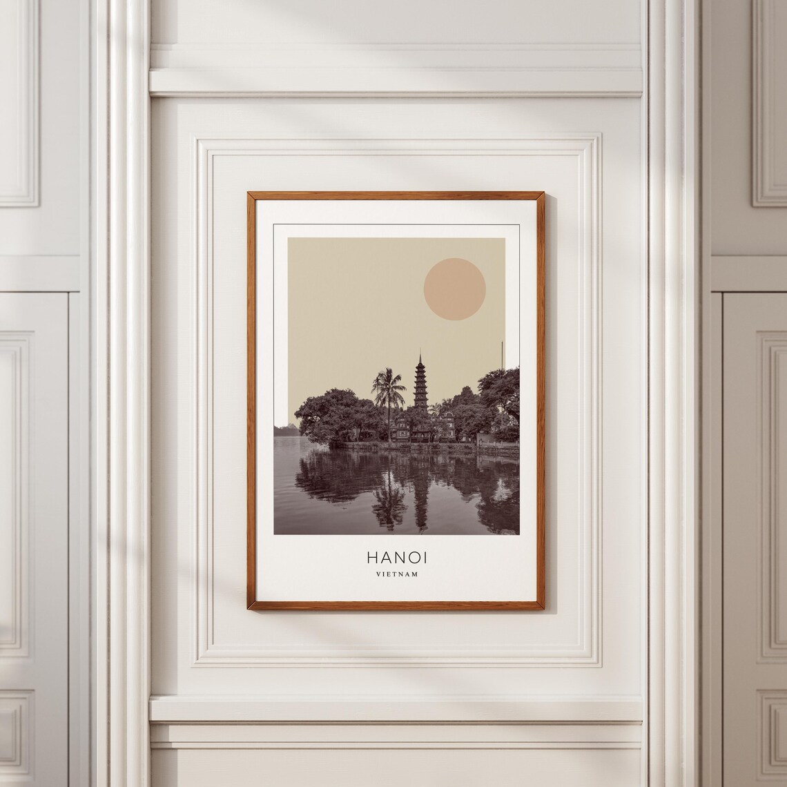 Hanoi Vietnam Tran Quoc Pagoda West Lake Minimalist Travel Poster - Image 2