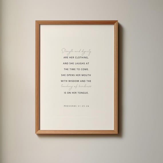 Proverbs 312526 She Is Clothed With Strength And Dignity Bible Verse Gifts For Women Christian Mothers Day