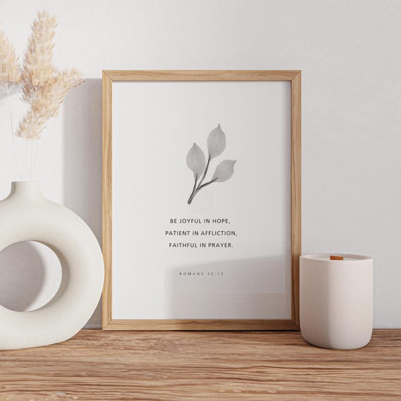 Romans 1212 Be Joyful In Hope Bible Verse Scripture Home Decor Art Christian Wall Gift