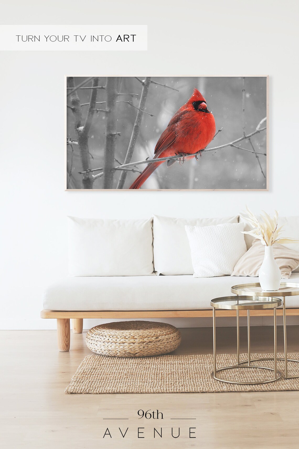 Red Bird Christmas Cardinal Wildlife Art Print - Image 2